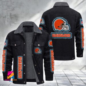 Cleveland Browns NFL Style Fleece Thermal Cotton Jacket For Fans