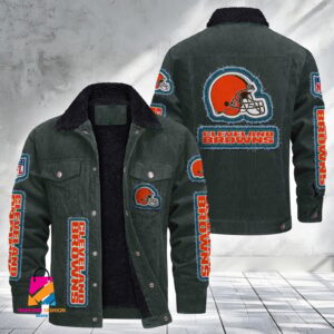 Cleveland Browns NFL Style Fleece Thermal Cotton Jacket For Fans