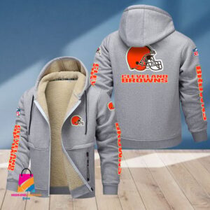 Cleveland Browns NFL Style Fleece Zip Hoodie Jacket For Fans