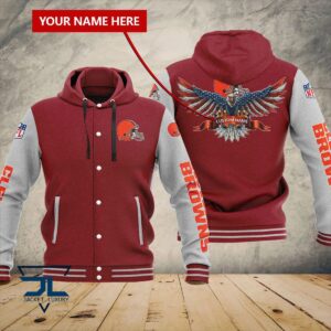 Cleveland Browns NFL Style Hooded Baseball Jacket For Fan