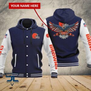 Cleveland Browns NFL Style Hooded Baseball Jacket For Fan