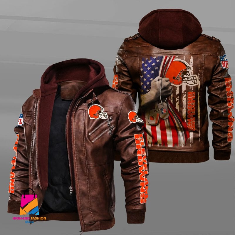 Cleveland Browns NFL Style Leather Jacket For Fan