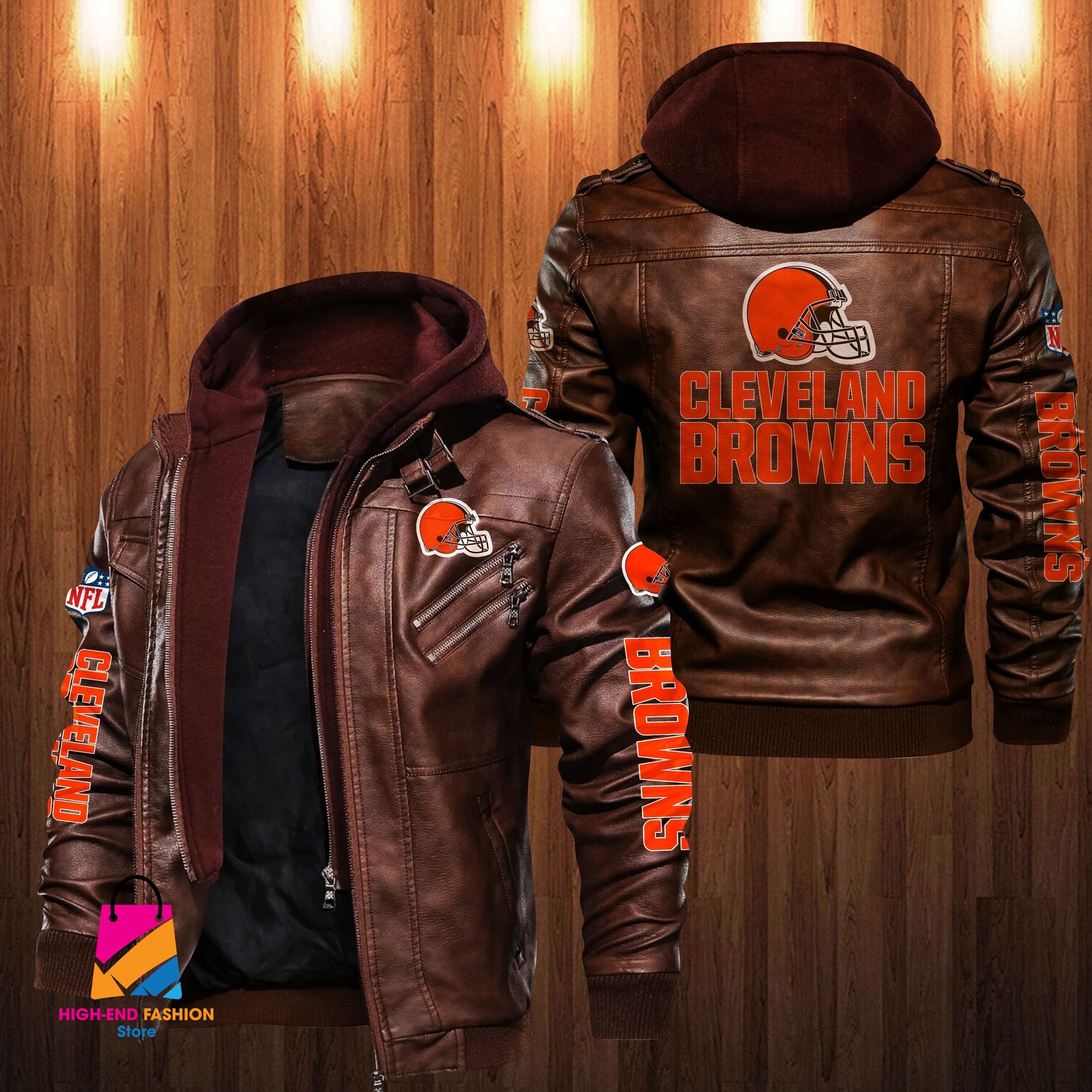 Cleveland Browns NFL Style Leather Jacket For Fan