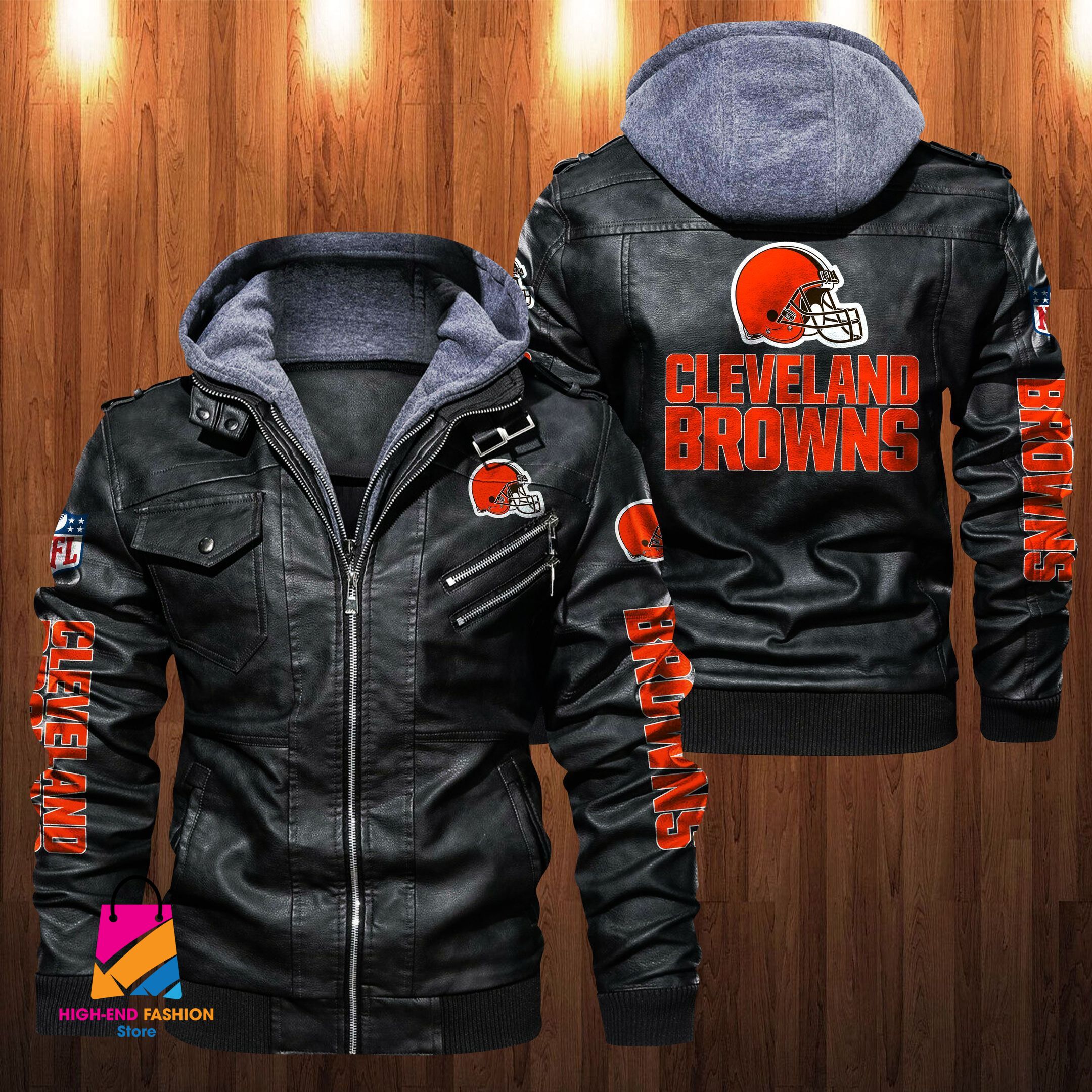 Cleveland Browns NFL Style Leather Jacket For Fan