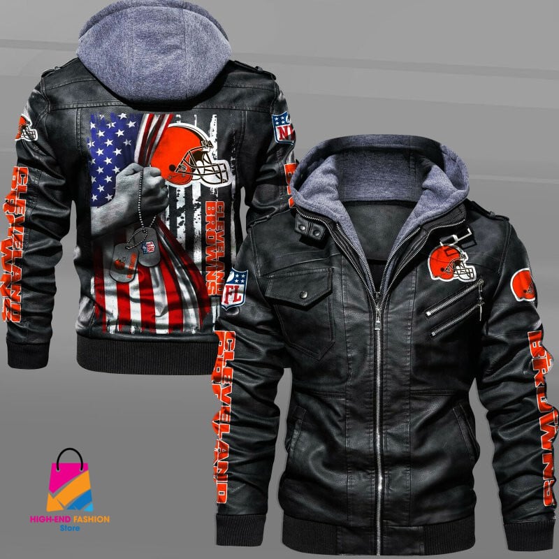 Cleveland Browns NFL Style Leather Jacket For Fan
