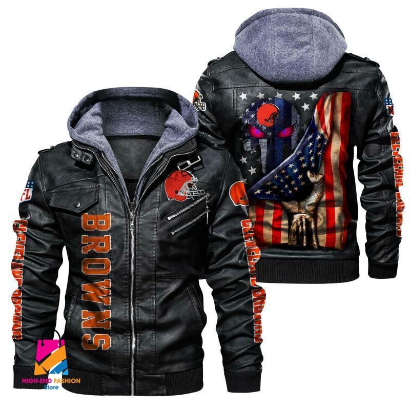 Cleveland Browns NFL Style Leather Jacket For Fan
