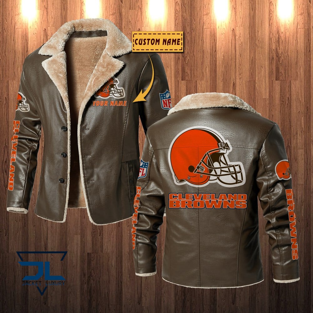 Cleveland Browns NFL Style Leather Jacket For Fans