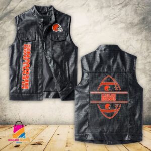 Cleveland Browns NFL Style Sleeveless Leather Jacket For Fans