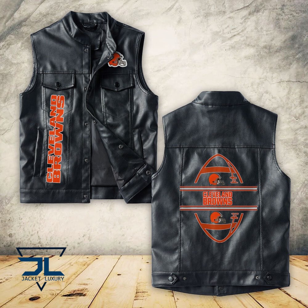 Cleveland Browns NFL Style Sleeveless Leather Jacket For Fans