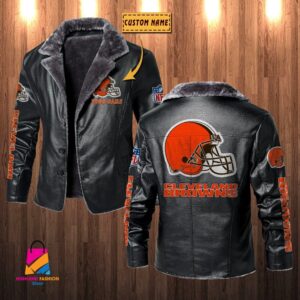 Cleveland Browns NFL Style Leather Jacket For Fans