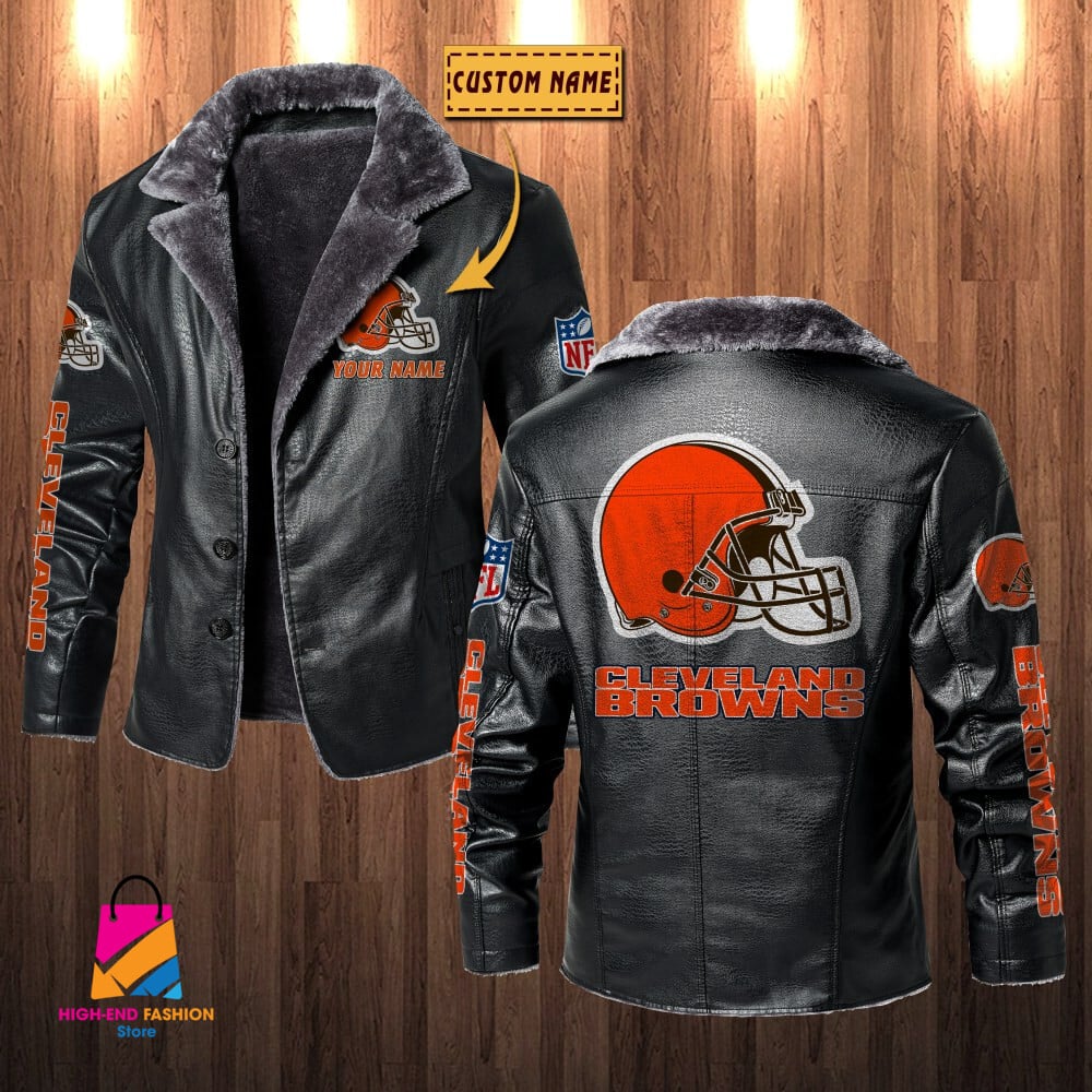 Cleveland Browns NFL Style Leather Jacket For Fans
