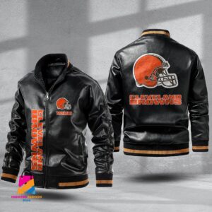 Cleveland Browns NFL Style Leather Jacket For Fans