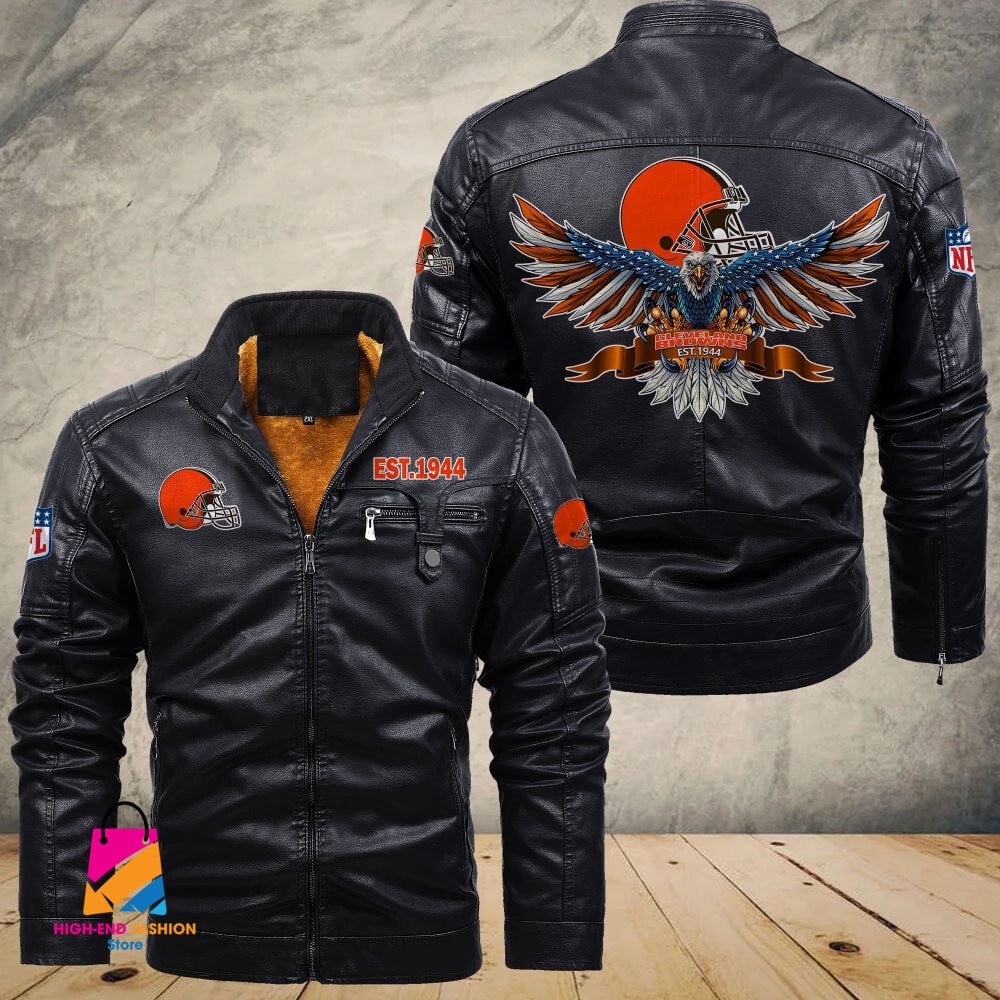 Cleveland Browns NFL Style Leather Jacket For Fans