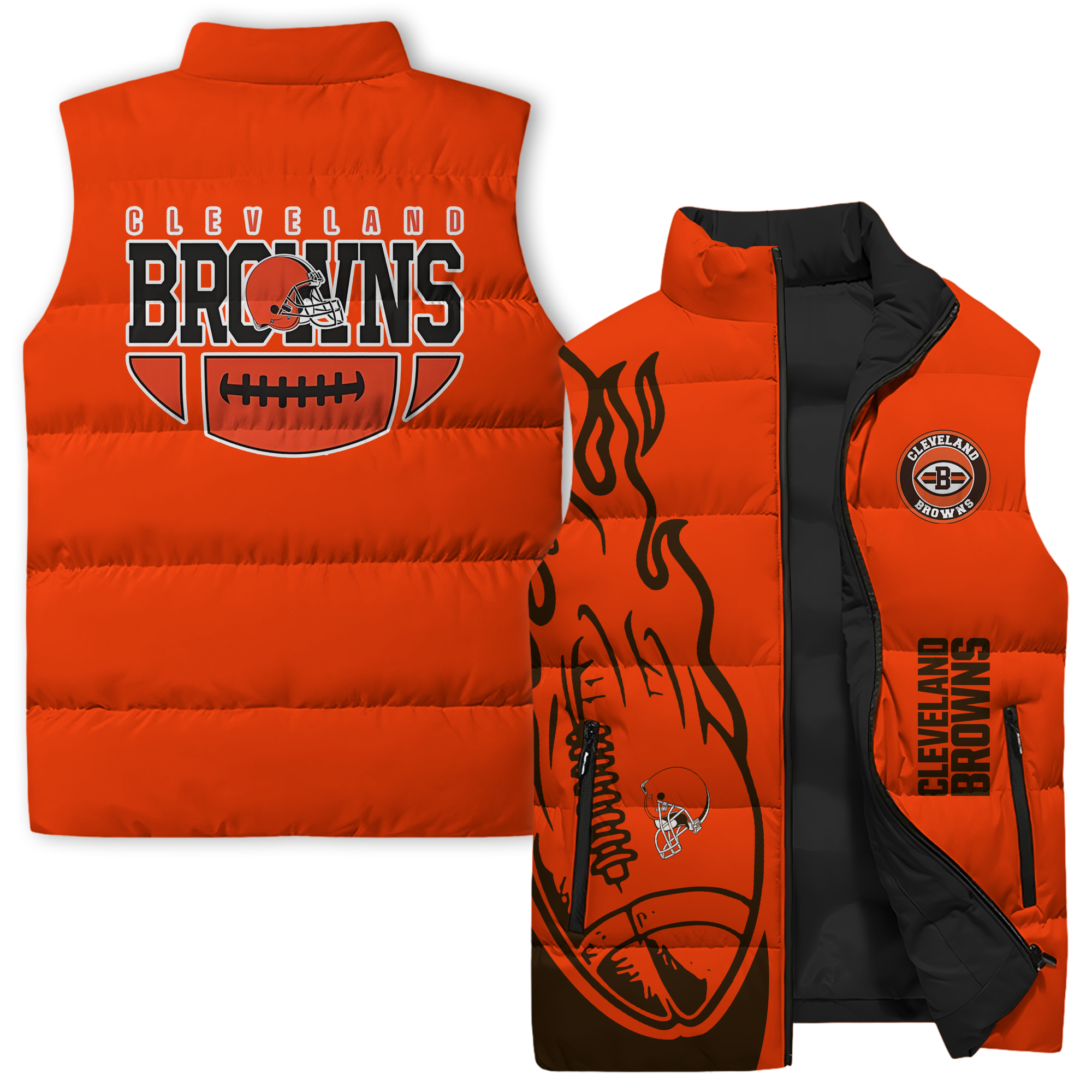 Cleveland Browns NFL Style Sleeveless Puffer Jacket For Fans