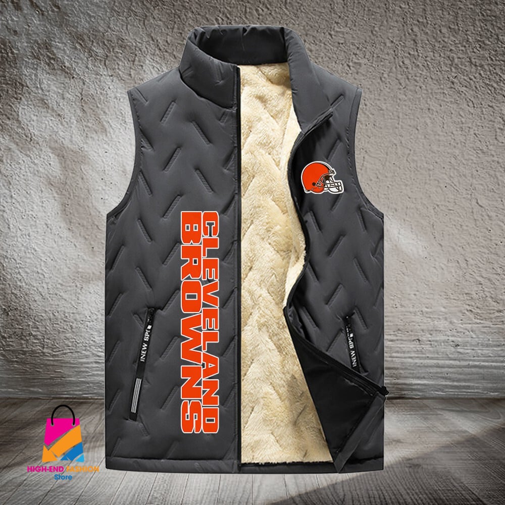 Cleveland Browns NFL Style Sleeveless Puffer Jacket For Fans