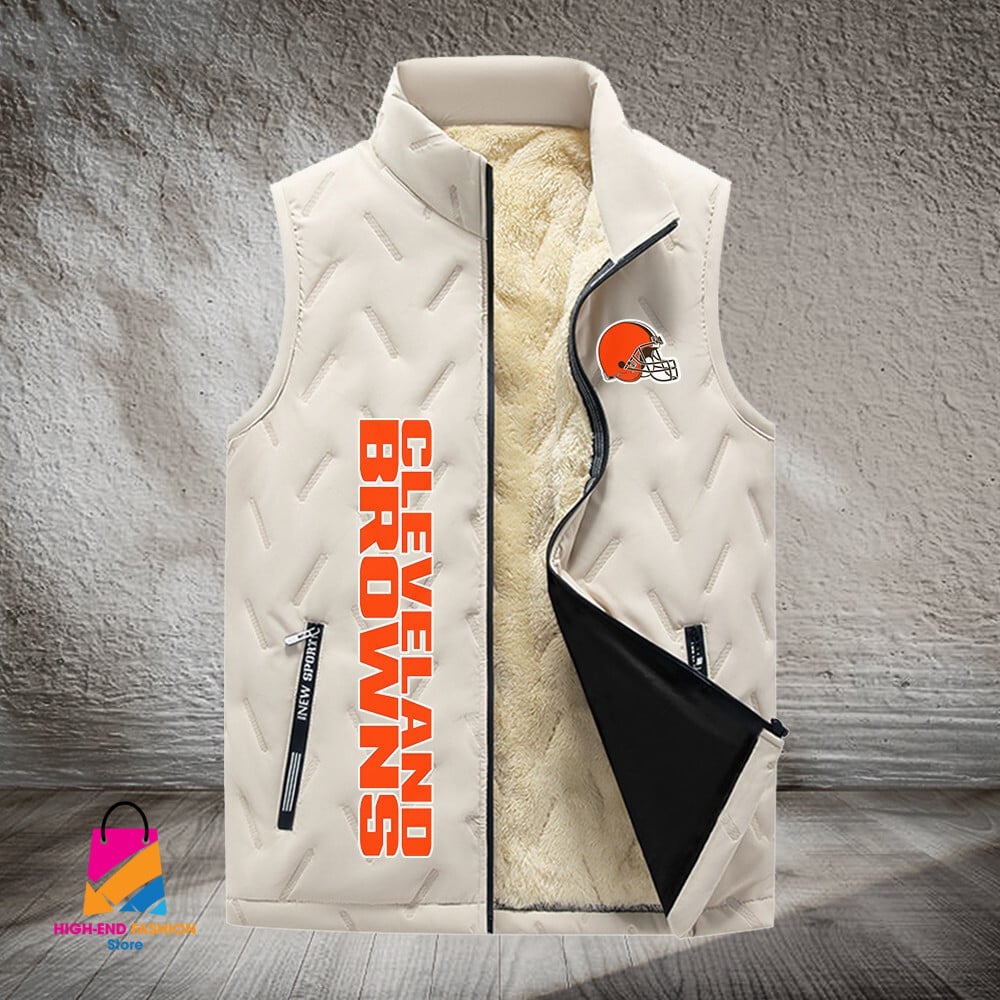 Cleveland Browns NFL Style Sleeveless Puffer Jacket For Fans