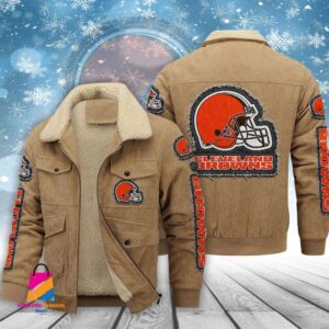 Cleveland Browns NFL Style Thermal Cotton Jacket Prim For Fans