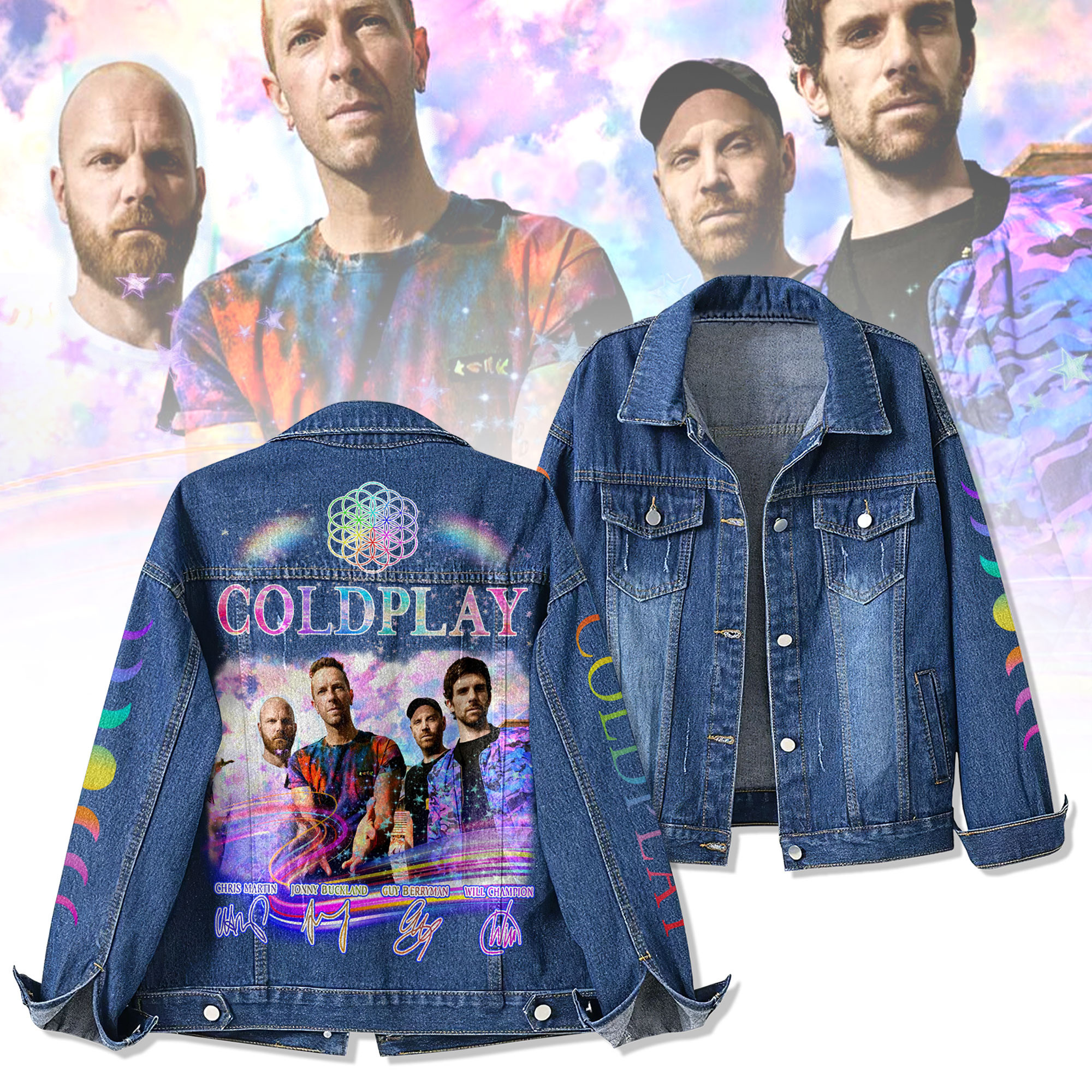 Coldplay Music Denim Jacket Gift For Fans