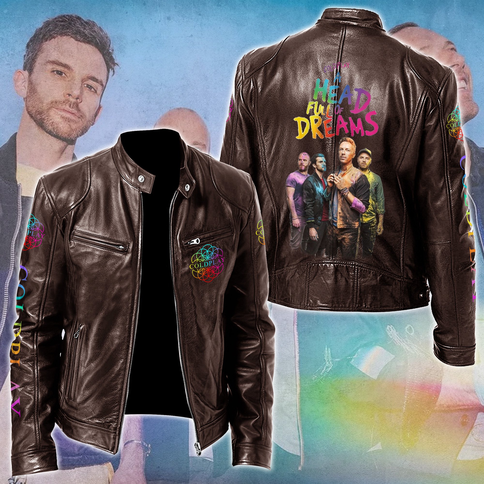 Coldplay Music Style Leather Jacket For Fans