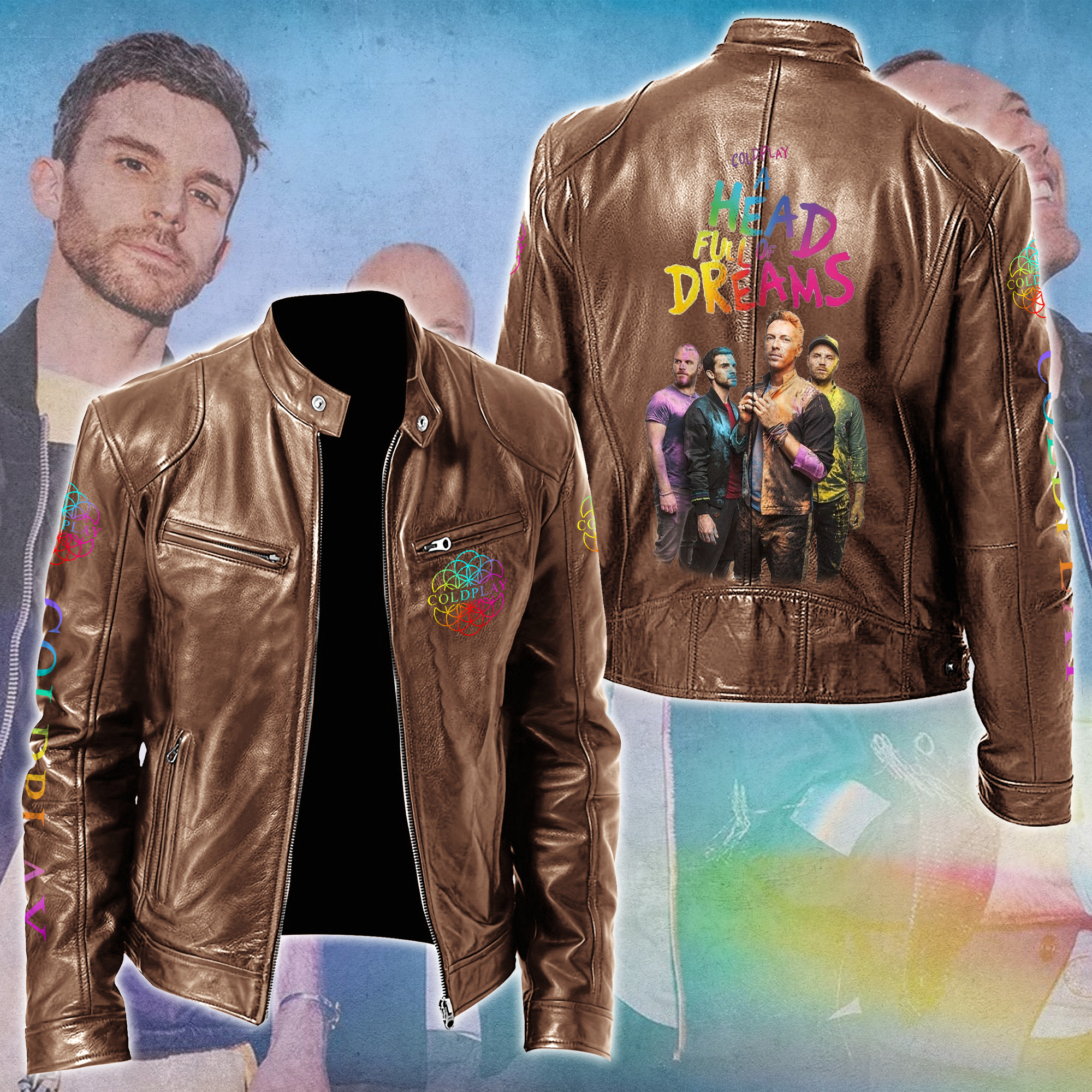 Coldplay Music Style Leather Jacket For Fans