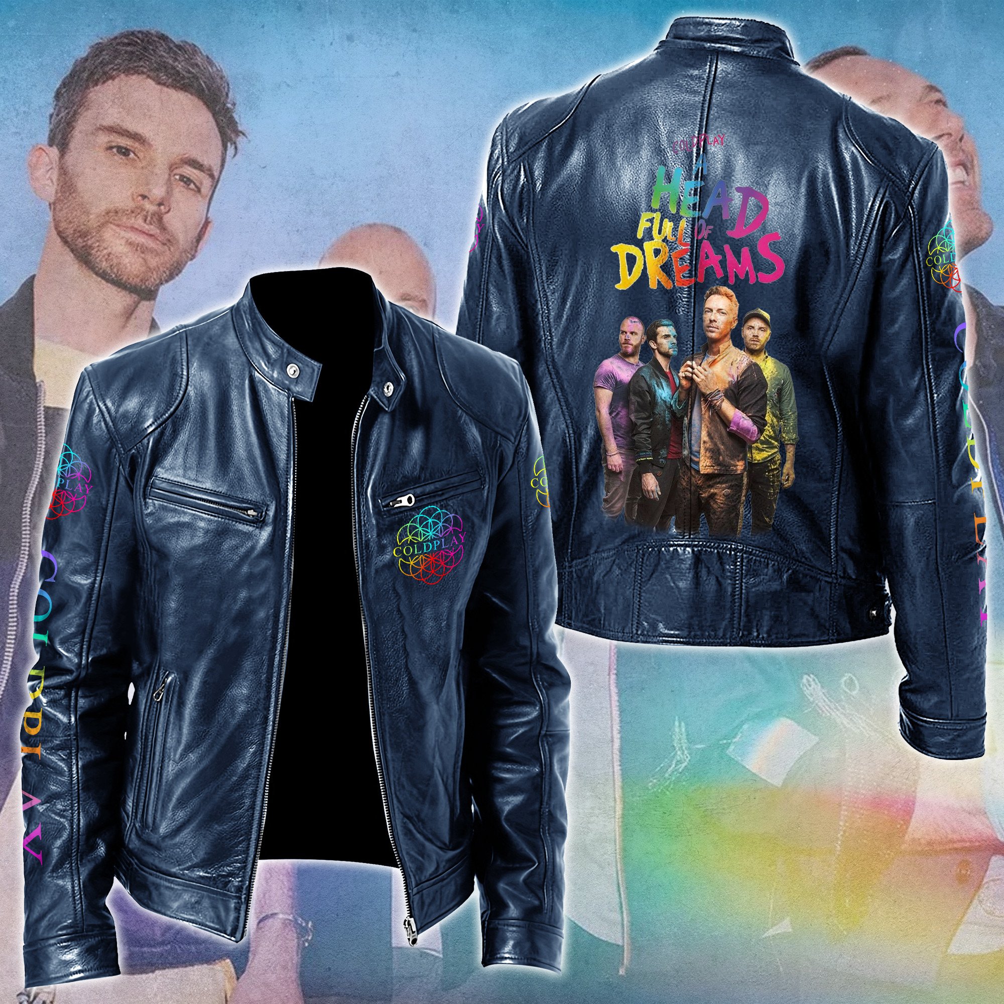 Coldplay Music Style Leather Jacket For Fans