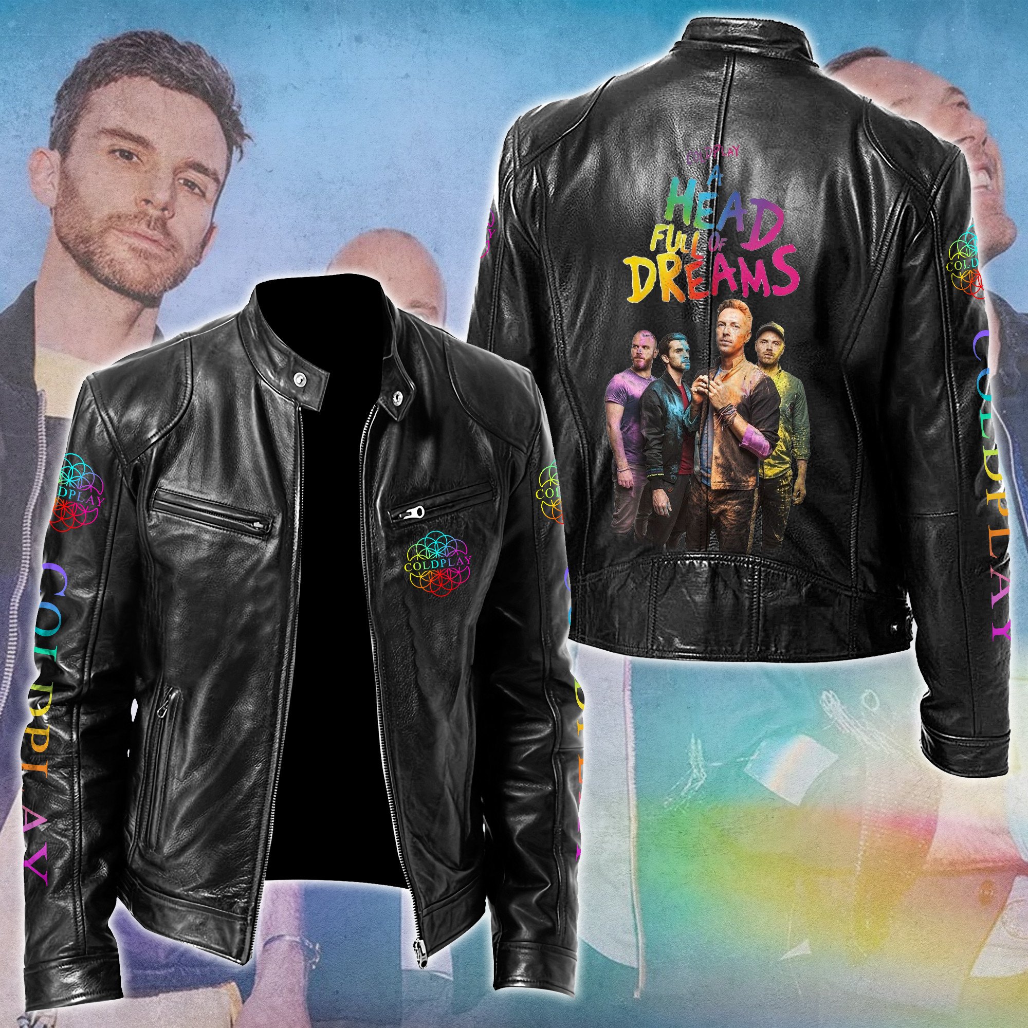 Coldplay Music Style Leather Jacket For Fans