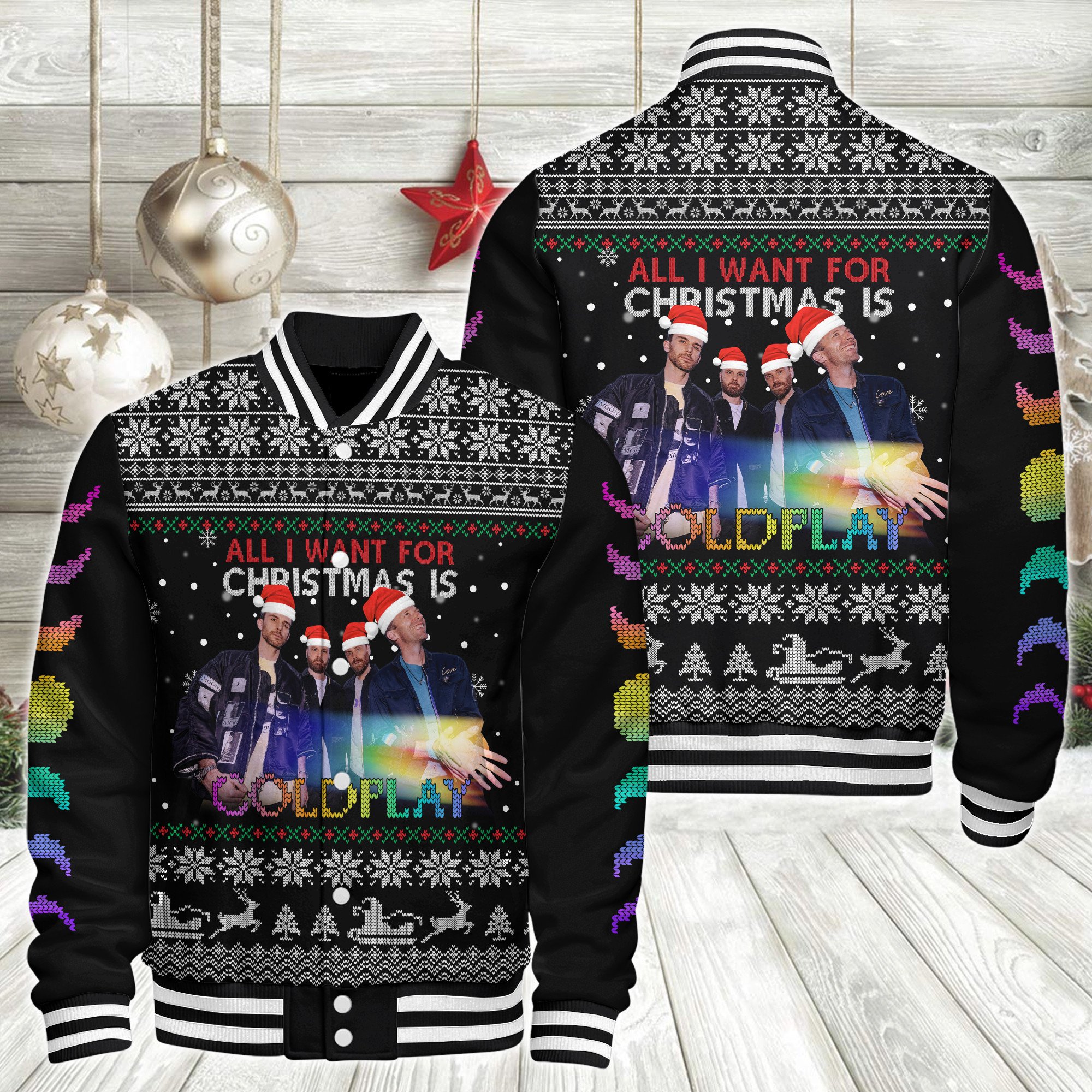 COLDPLAY x Chrismast Music Style Baseball Jacket For Fans