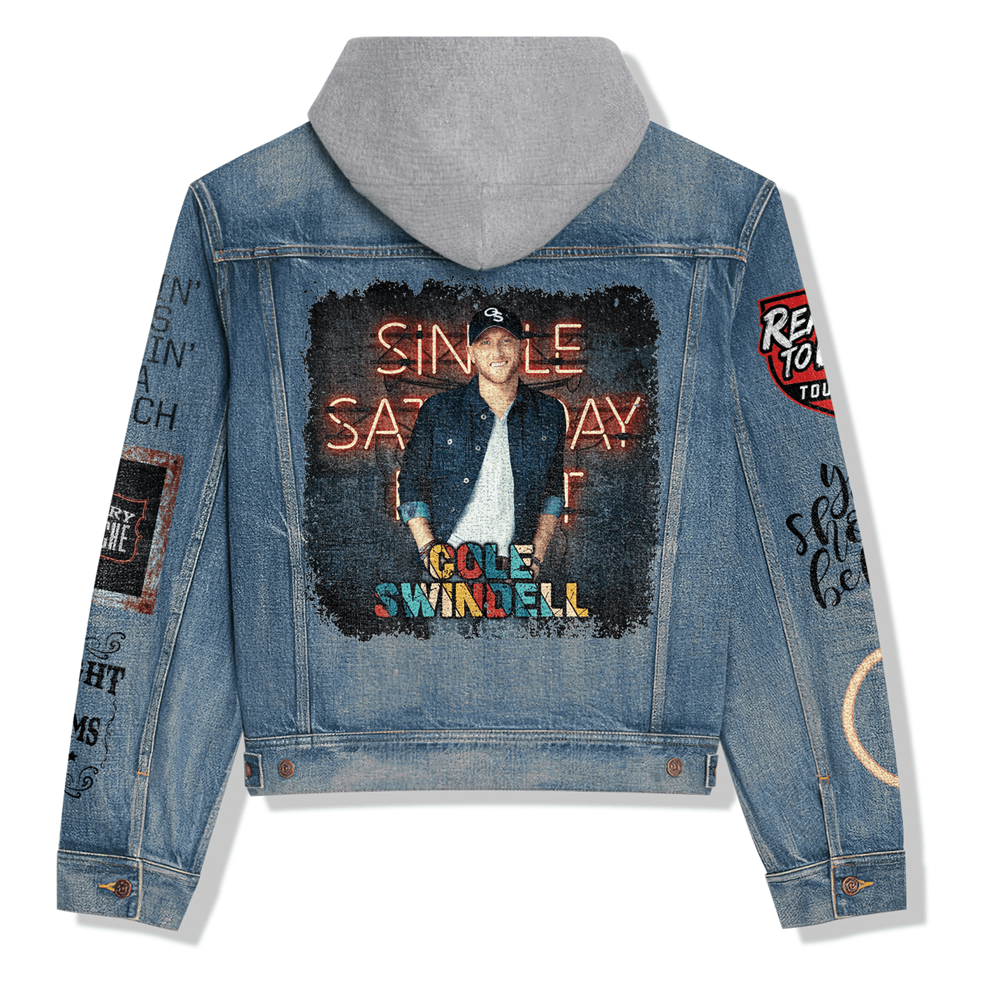 Cole Swindell Music Style Hooded Denim Jacket For Fans