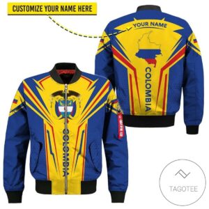 Colombia Map Style Bomber Jacket For Fans