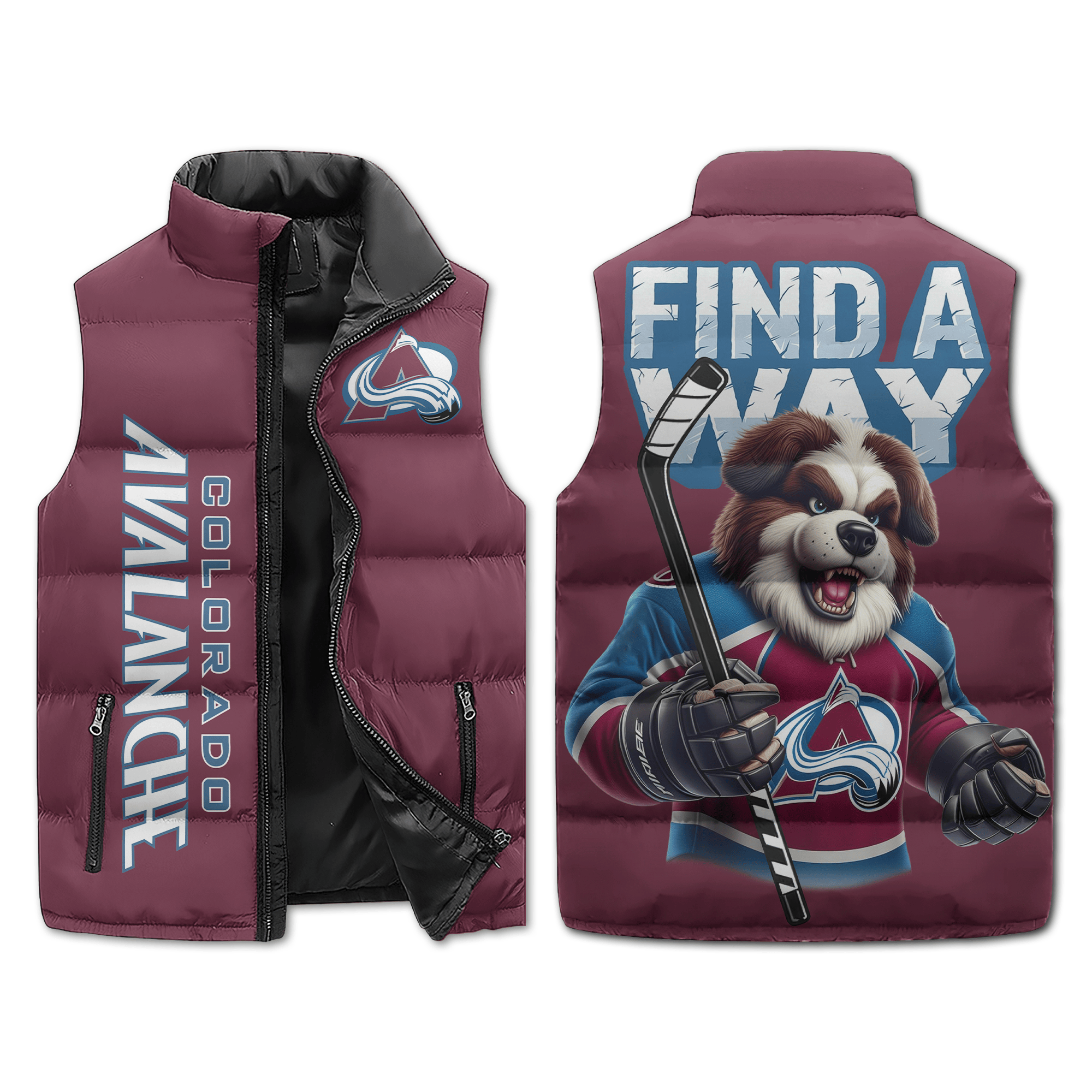 Colorado Avalanche NHL Style Sleeveless Puffer Jacket For Fans