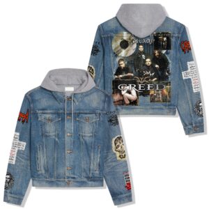 Creed Band Music Style Hooded Denim Jacket For Fans