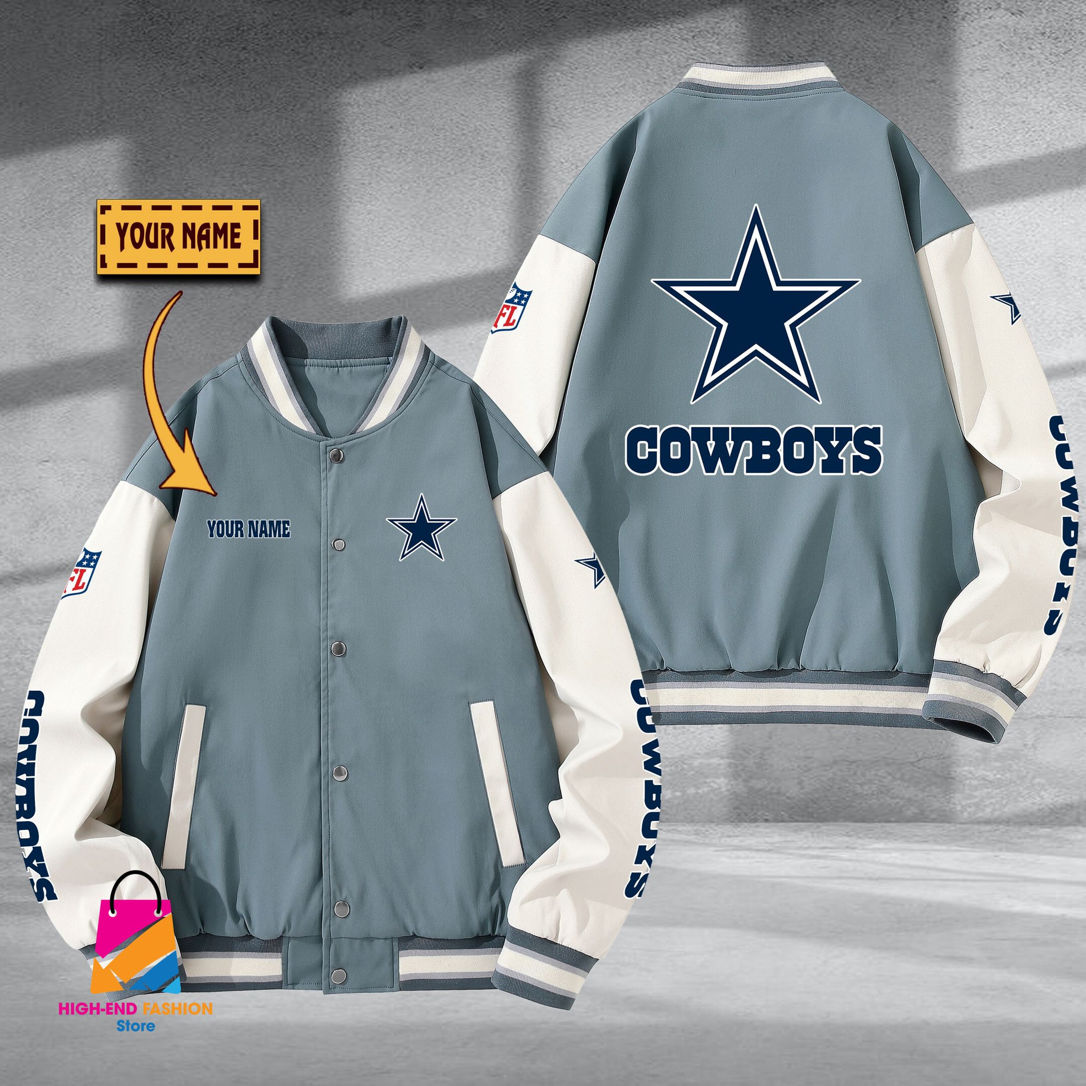 Dallas Cowboy NFL Style Baseball Jacket For Fan
