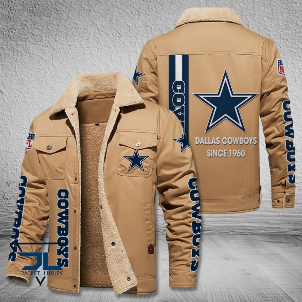 Dallas Cowboys NFL Style Fleece Thermal Cotton Jacket For Fans