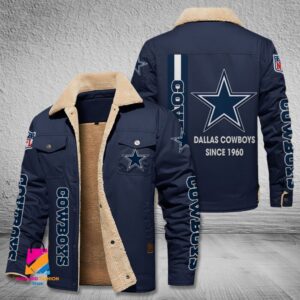 Dallas Cowboys NFL Style Fleece Thermal Cotton Jacket For Fans