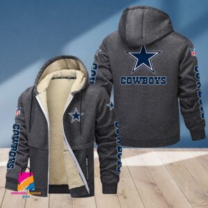 Dallas Cowboys NFL Style Fleece Zip Hoodie Jacket For Fans