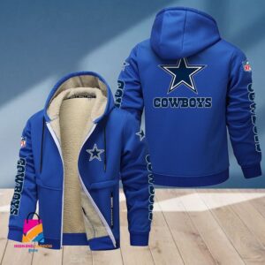 Dallas Cowboys NFL Style Fleece Zip Hoodie Jacket For Fans