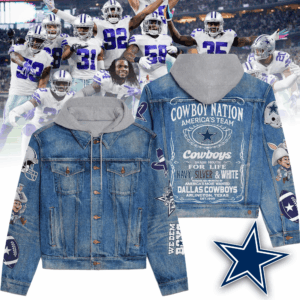 Dallas Cowboys NFL Style Hooded Denim Jacket For Fans