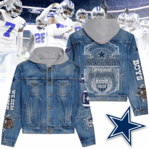 Dallas Cowboys NFL Style Hooded Denim Jacket For Fans
