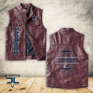 Dallas Cowboys NFL Style Sleeveless Leather Jacket For Fans
