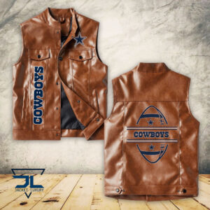 Dallas Cowboys NFL Style Sleeveless Leather Jacket For Fans