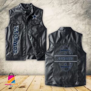 Dallas Cowboys NFL Style Sleeveless Leather Jacket For Fans