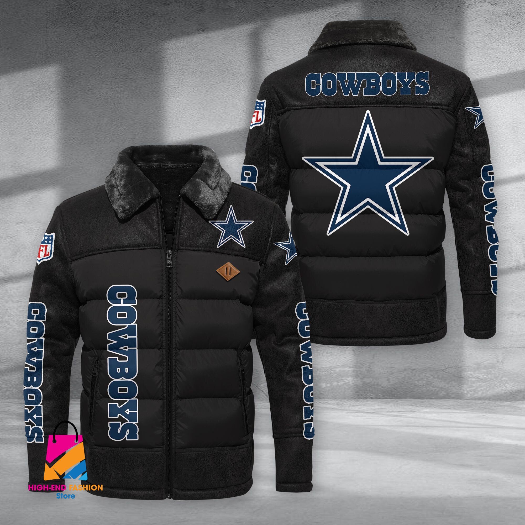 Dallas Cowboys NFL Style Puffer Jacket For Fans
