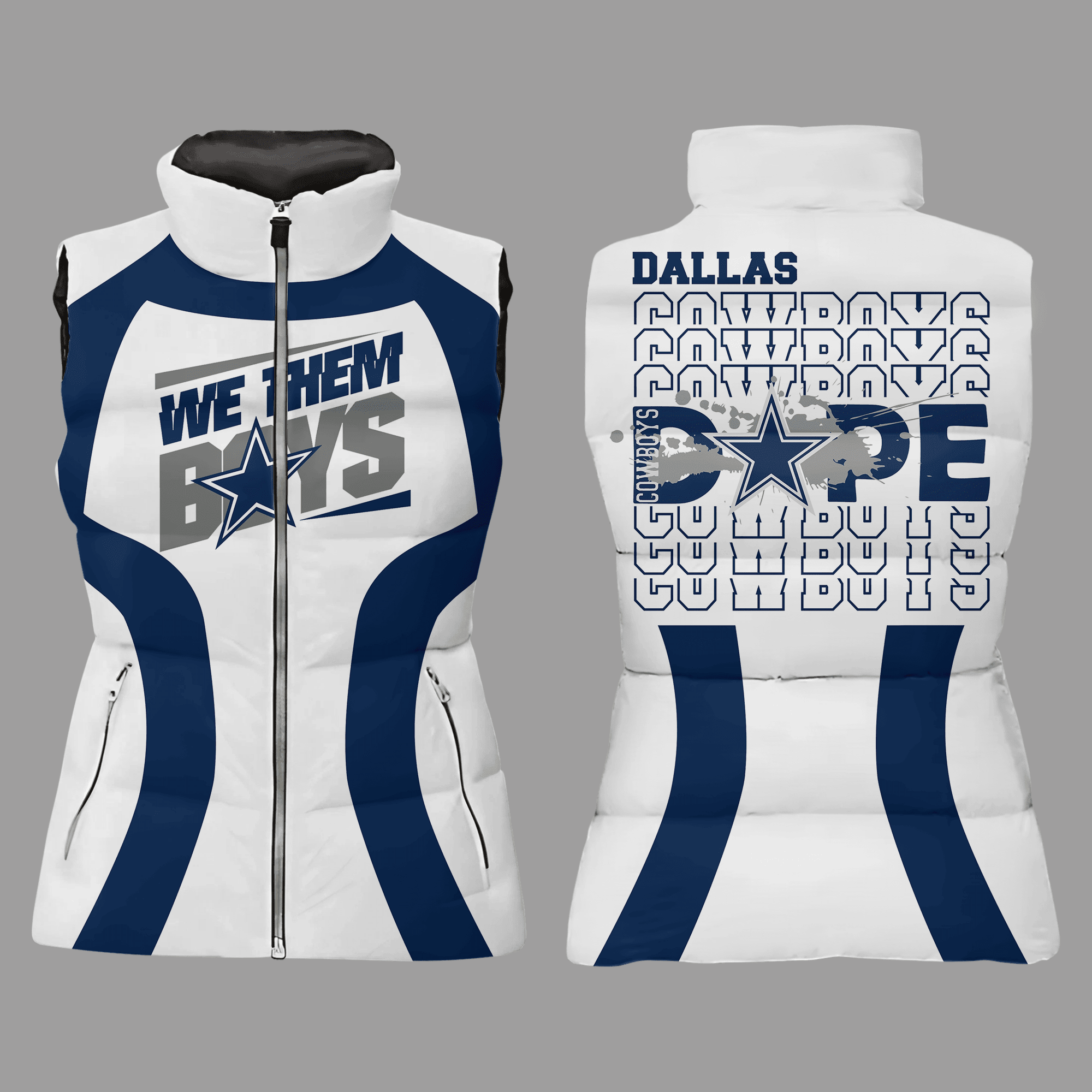 Dallas Cowboys NFL Style Sleeveless Puffer Jacket For Fans