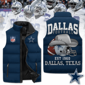 Dallas Cowboys NFL Style Sleeveless Puffer Jacket For Fans