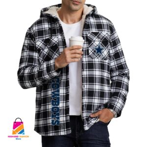 Dallas Cowboys NFL Style Zip Fleece Flannel Jacket For Fans