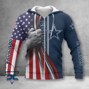 Dallas Cowboys NFL Style Zip Hoodie Jacket For Fans