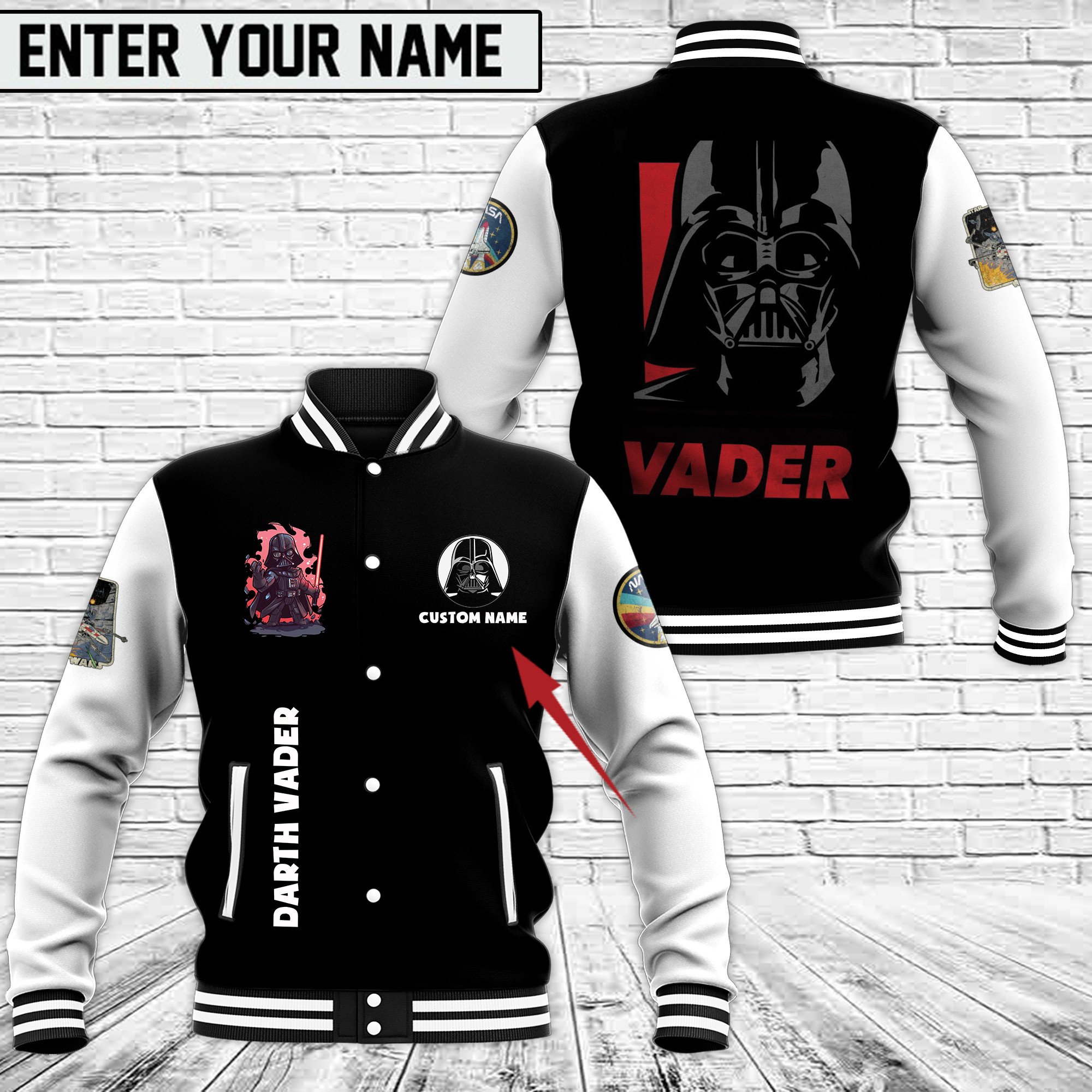 Darth Vader Style Baseball Jacket For Fans