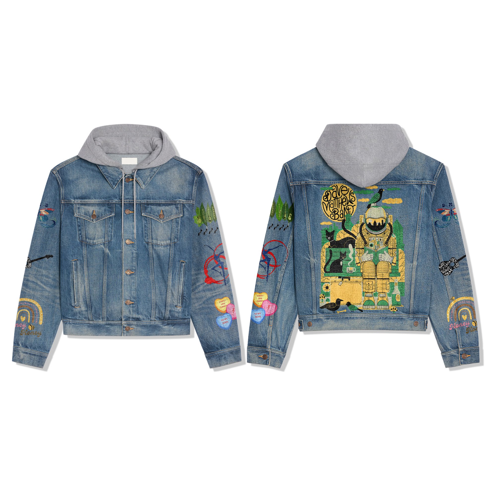 Dave Matthews Band Music Style Hooded Denim Jacket For Fans