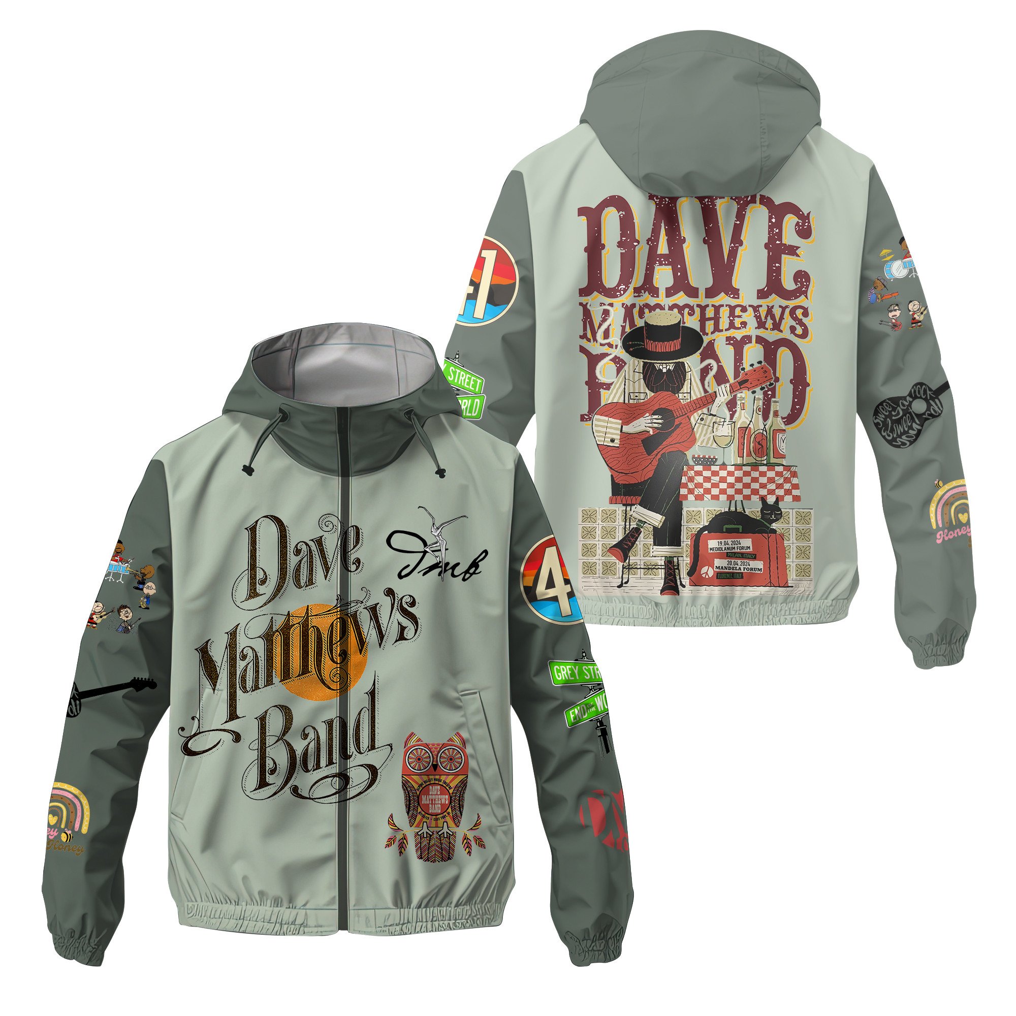 Dave Matthews Band Music Style Windbreaker Jacket For Fans