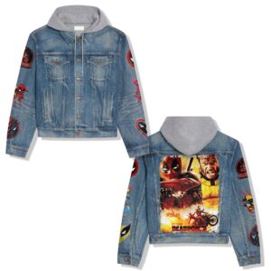 Deadpool Movies Style Hooded Denim Jacket For Fans